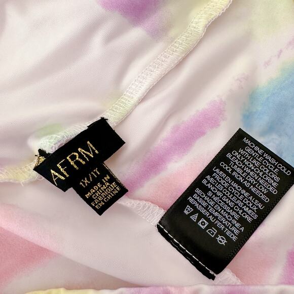 AFRM Lawson High Waisted Bike Shorts Pastel Tie Dye Pink Purple plus size 1X NEW - Picture 7 of 10